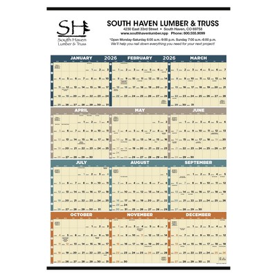 Triumph® Calendars Time Management Span-A-Year (Non-Laminated) Calendar