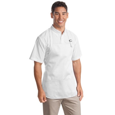 Port Authority® Medium-Length Apron with Pouch Pockets.