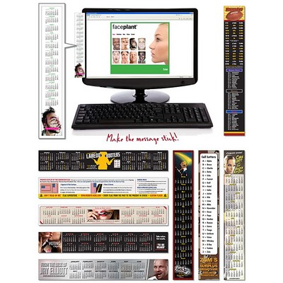 Laminated Calendar/Chart - 11x1.75 (Square Corners) - With Repositionable Sticky Backer