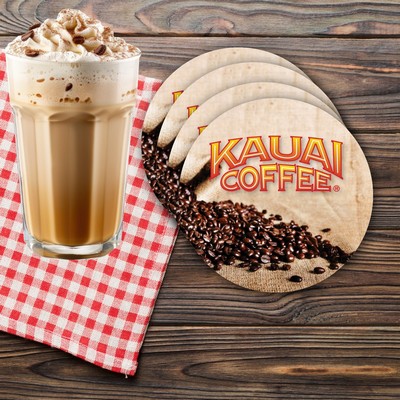 USA Made Premium Round Paper Coasters (3.5") Bright White Board Stock