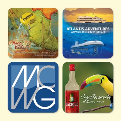 Vynex® DuraTec® 3.6"x3.6"x1/16" Hard Surface Drink Coaster